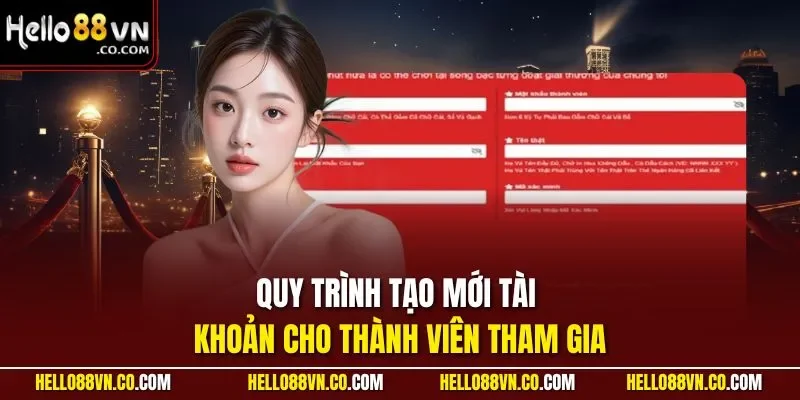 Quy trình tạo mới tài khoản cho thành viên tham gia