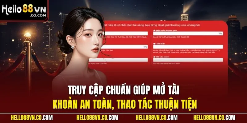 Truy cập chuẩn giúp mở tài khoản an toàn, thao tác thuận tiện